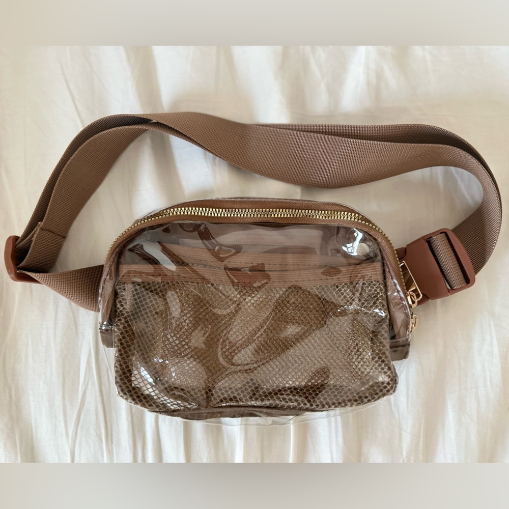 Clear Fanny pack (brown straps)